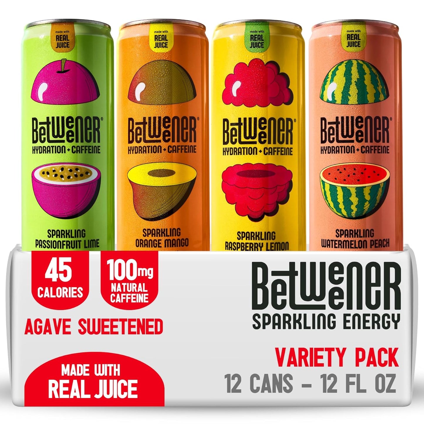 Betweener Sparkling Energy Seltzer - Refreshing Juice Drink