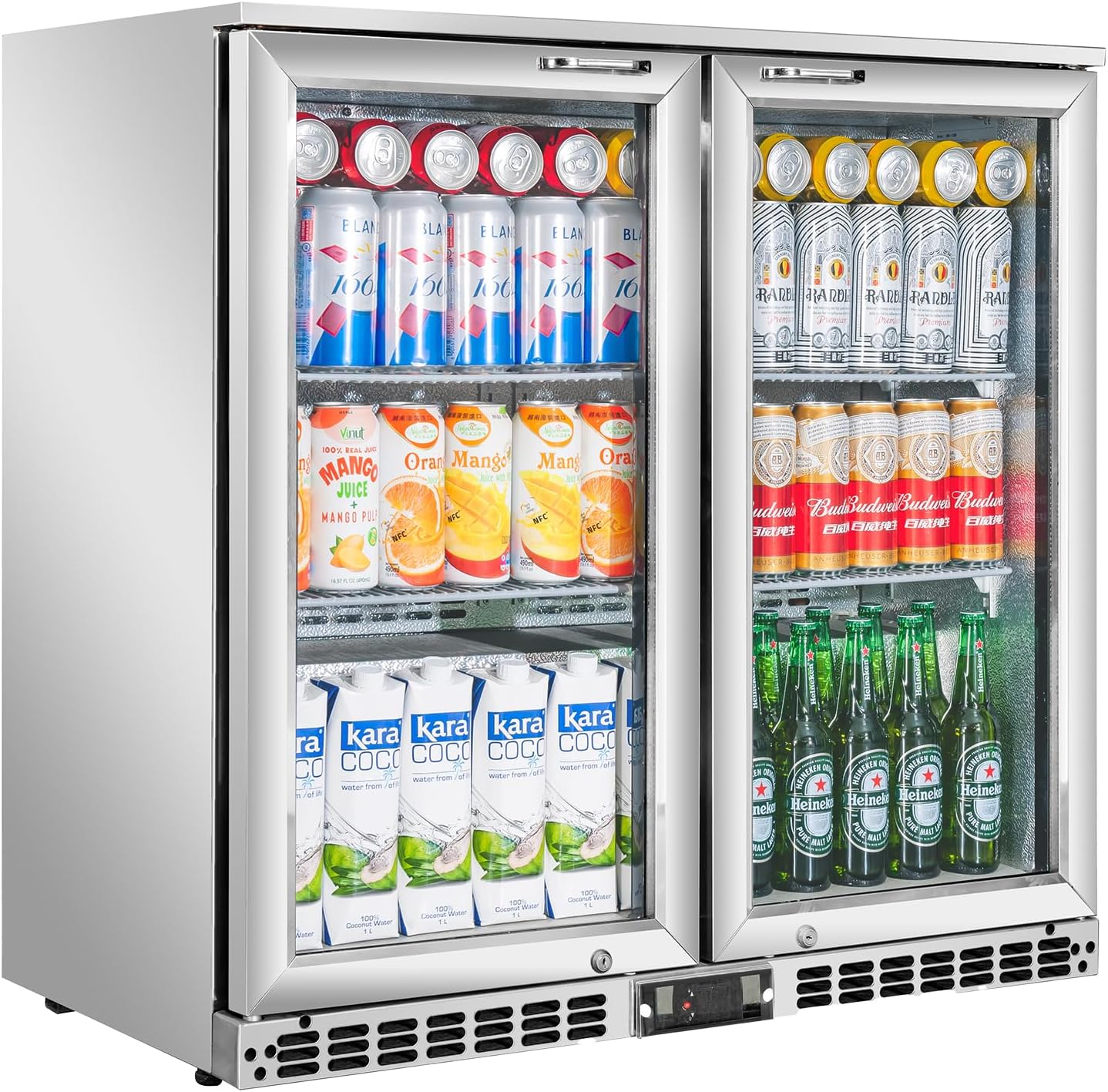 Back Bar Cooler with 2 Glass Doors for Commercial Use