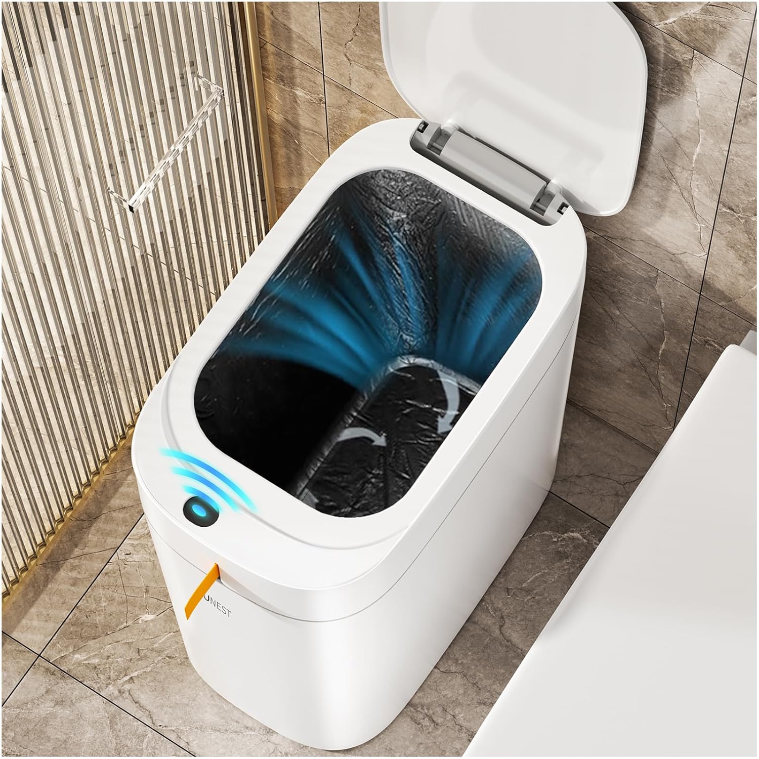 funest Motion Sensor Bathroom Trash Can - Touchless Waste Basket