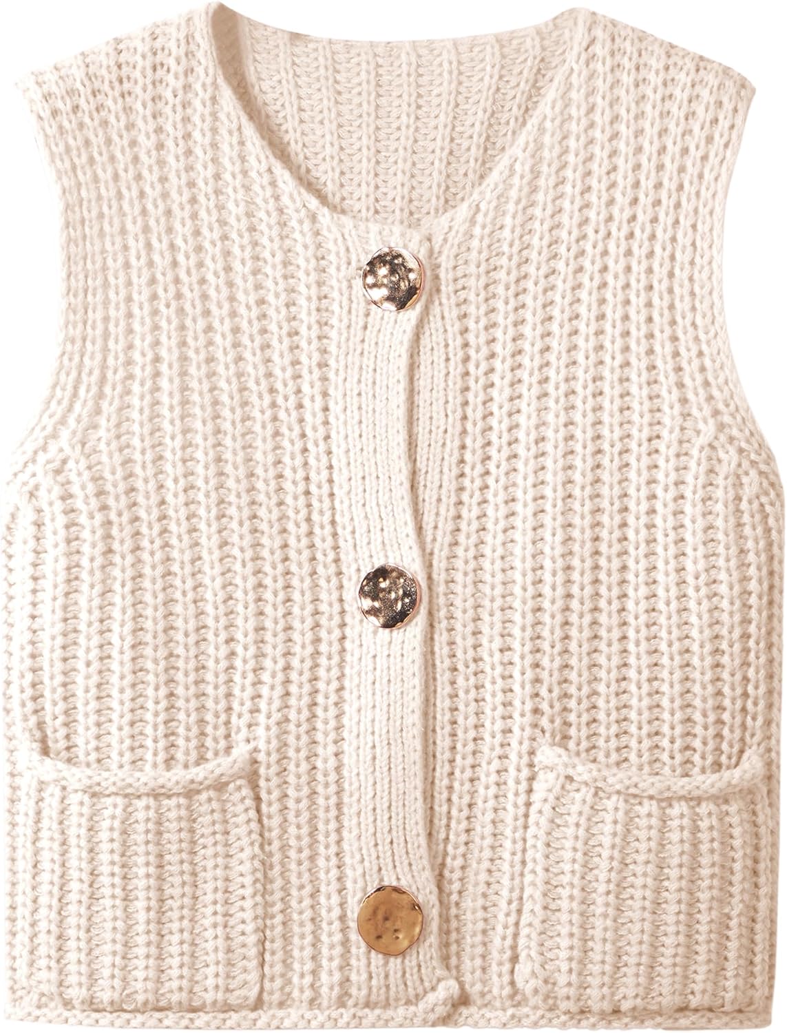 Hixiaohe Womens Crochet Chunky Knit Top with Pockets for Style
