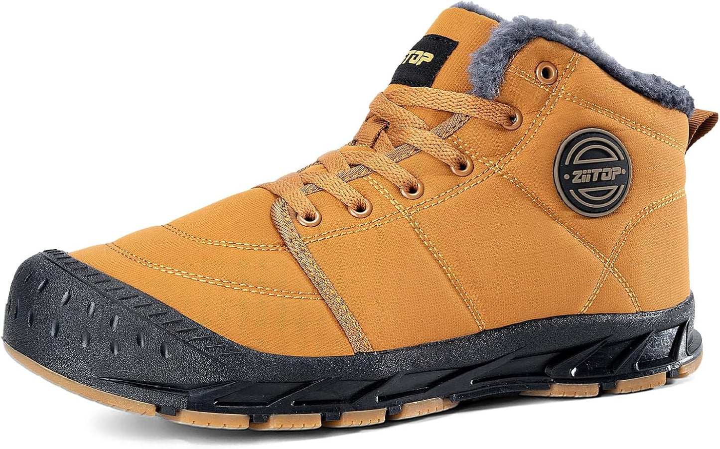 Mens Snow Boots Waterproof Fur Lined Warm Winter Trekking Shoes