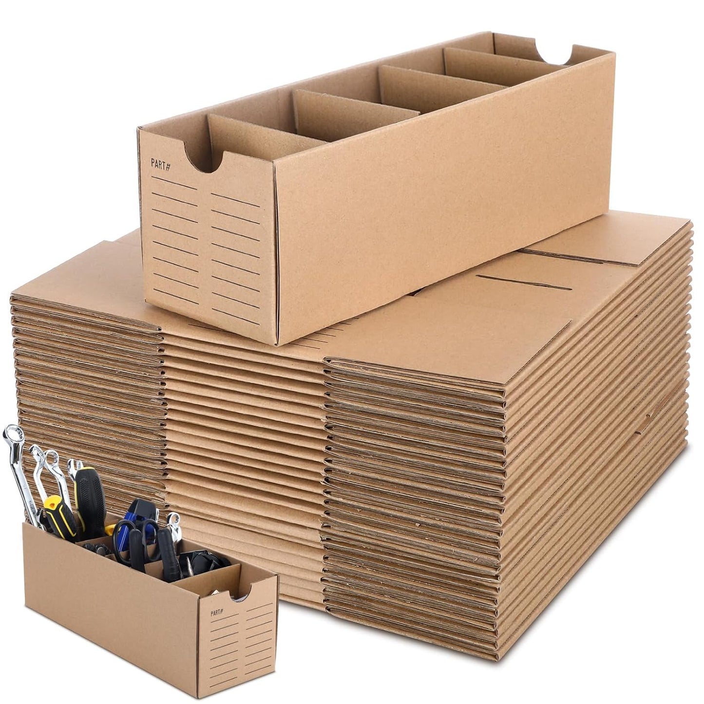 30 Sets Cardboard Parts Bins for Efficient Organization Needs