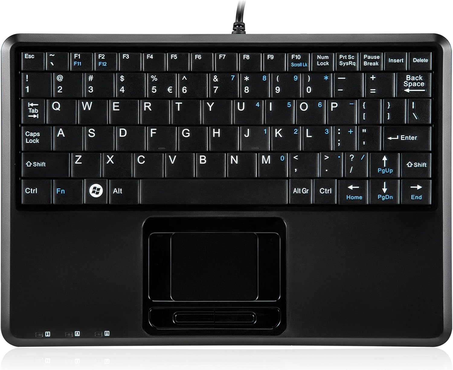 Perixx PERIBOARD-510H Plus Wired Mini USB Touchpad Keyboard