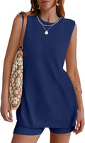 NENONA Womens Summer Sleeveless Sweater Lounge Set - Lightweight