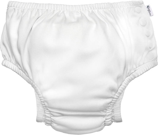 i play. Reusable Swim Diaper, UPF 50, White, 12 mo