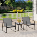 Gizoon Patio Chairs Set of 2 with Glass Table - Durable Textilene
