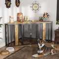 Large Corner Dog Crate Furniture with Industrial Style Design