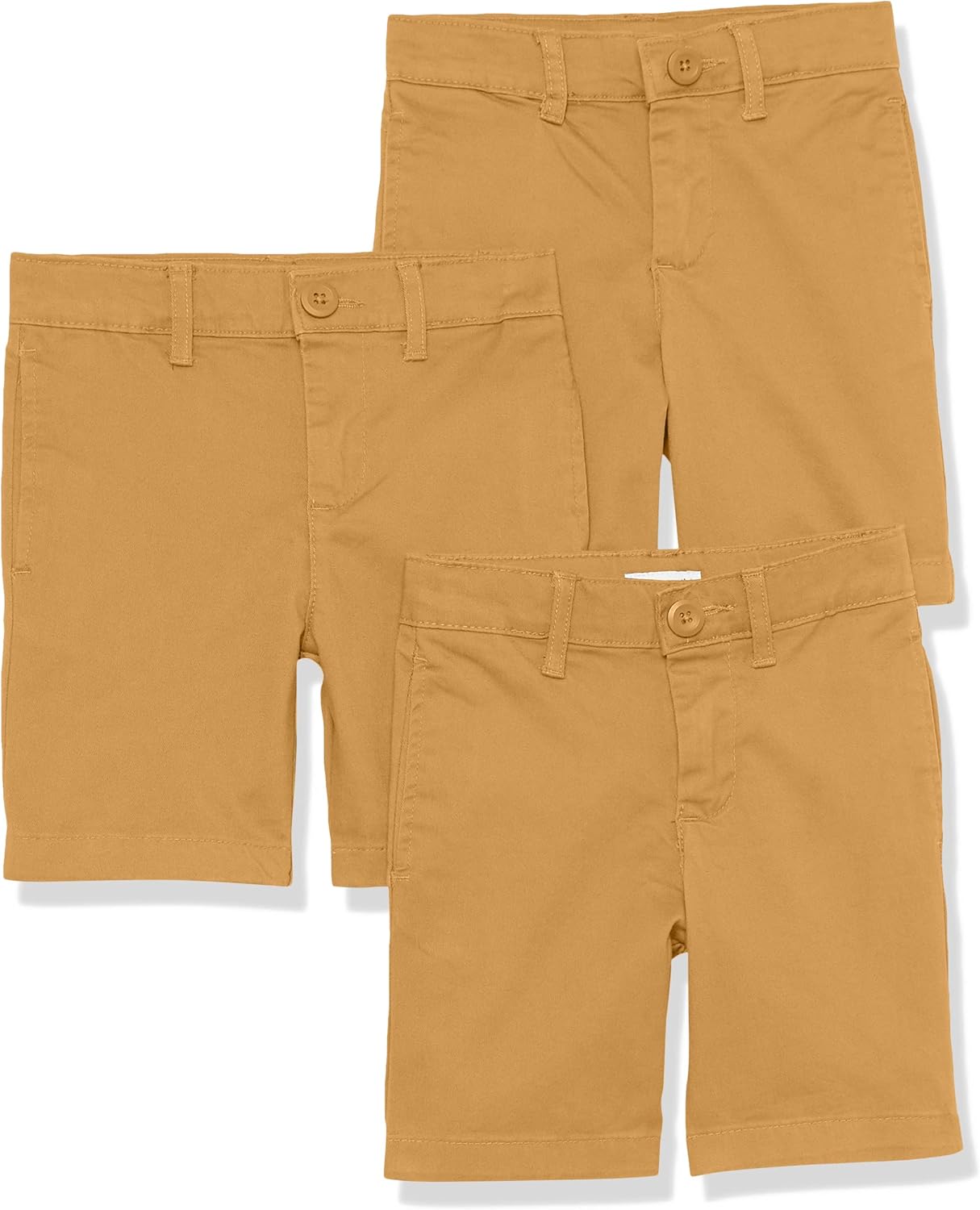 Boys and Toddlers' Uniform Woven Flat-Front Shorts - Pack of 3