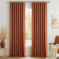 Fall Burnt Orange Blackout Curtains 108 in - Retro Terracotta Drapes