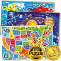 QUOKKA Puzzles for Kids Ages 4-6 - 3 Educational Wooden Puzzles
