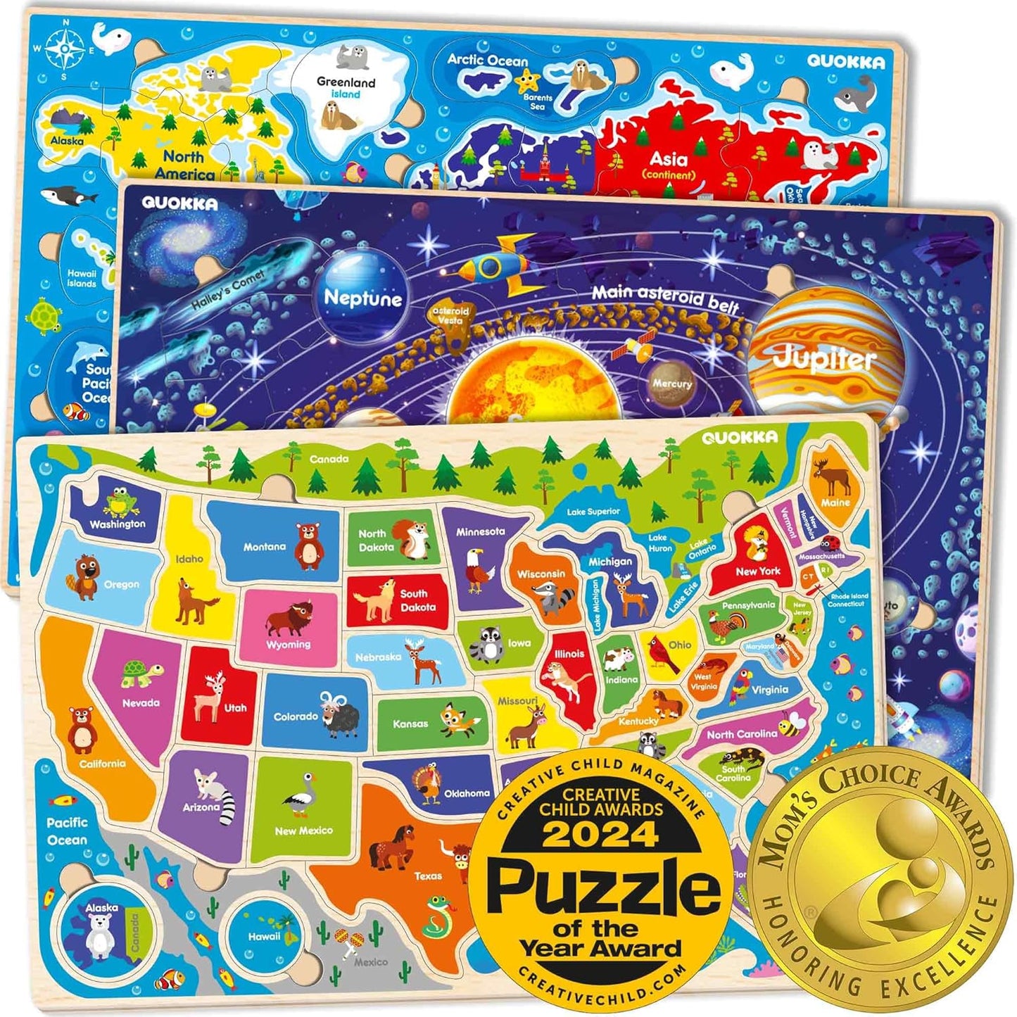 QUOKKA Educational Puzzles for Kids Ages 3-5 - Fun Learning