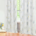 Mustard Yellow and Grey Curtains 63 in Length - Colorful Floral Room
