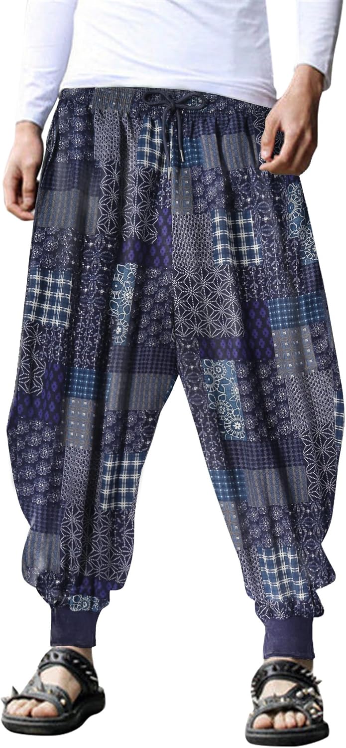 COOFANDY Men Hippie Harem Pants for Yoga and Casual Wear