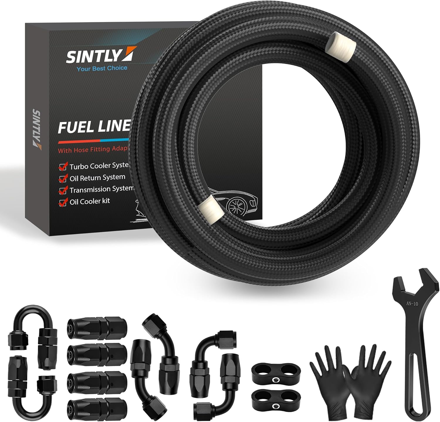 10AN 20FT PTFE Fuel Line Hose Kit for High Performance Needs