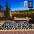 8x10Ft Outdoor Rug Solar Powered with 113 LED Lights - Bright Deck Rug