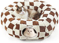 Cat Tunnel Bed with Washable Cushion for Indoor Cat - Cozy Play
