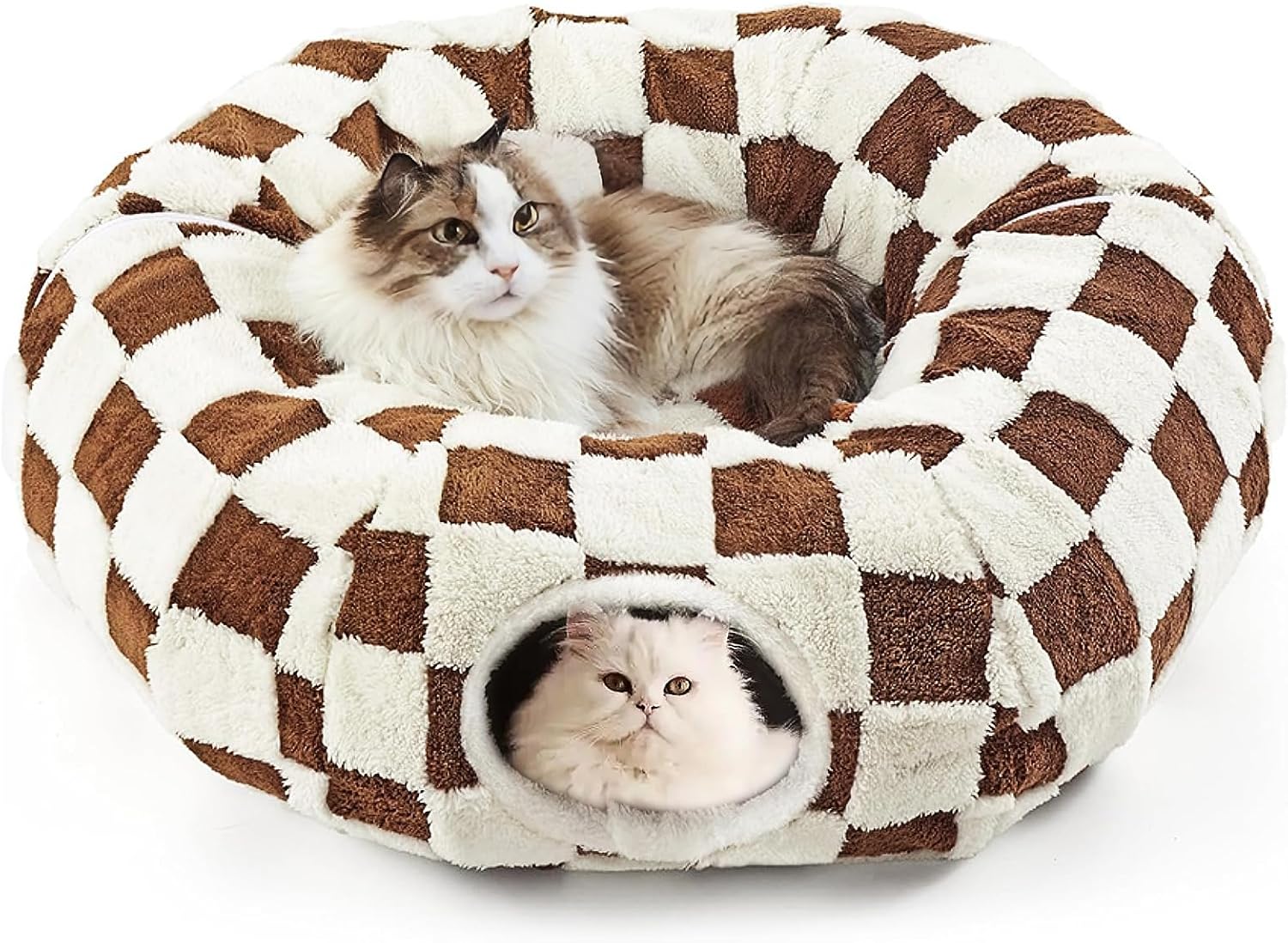 Cat Tunnel Bed with Washable Cushion for Indoor Pets and Fun