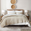 100% Cotton Quilt Queen Size Beige Bedspread - All-Season Comfort