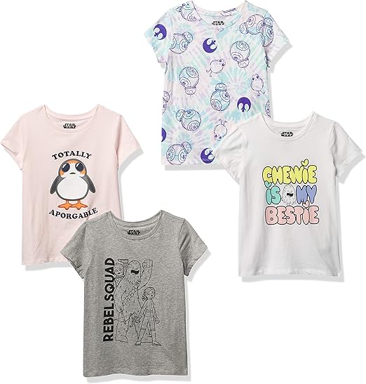 Disney Marvel Star Wars Frozen Princess Girls Short-Sleeve T-Shirts