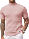 Mock Turtleneck Short Sleeve Sweater - Comfortable All-Season Knit