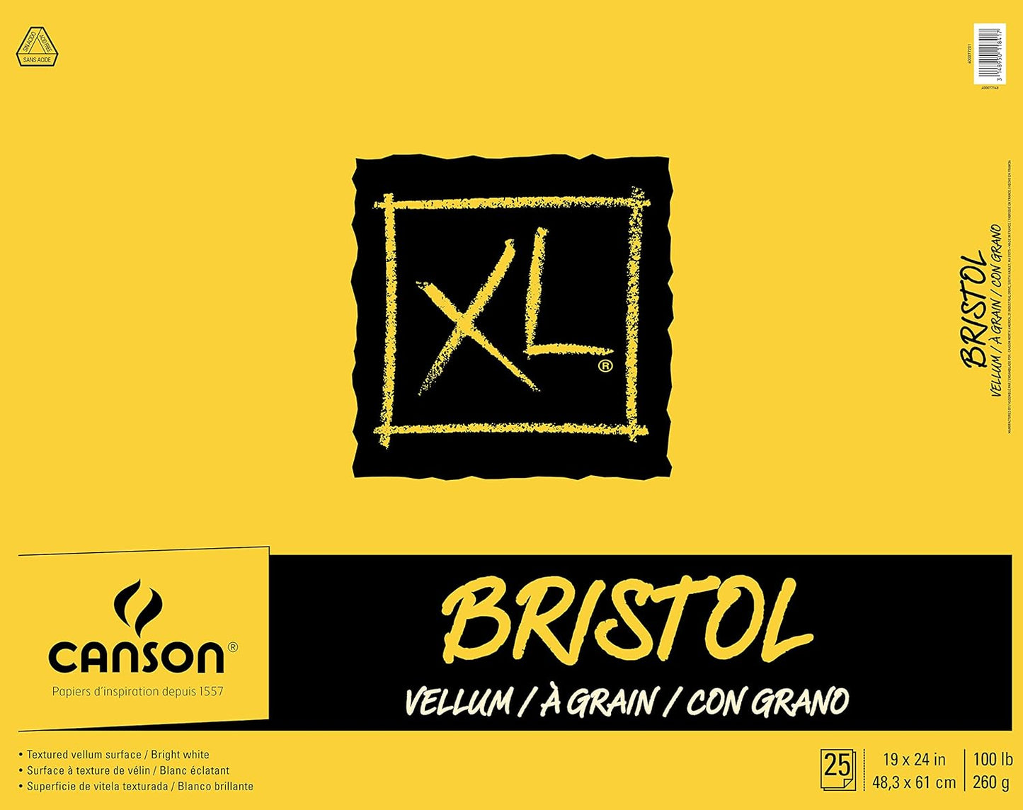 Canson XL Series Bristol Pad for Artists - 19in x 24in, 25 Count