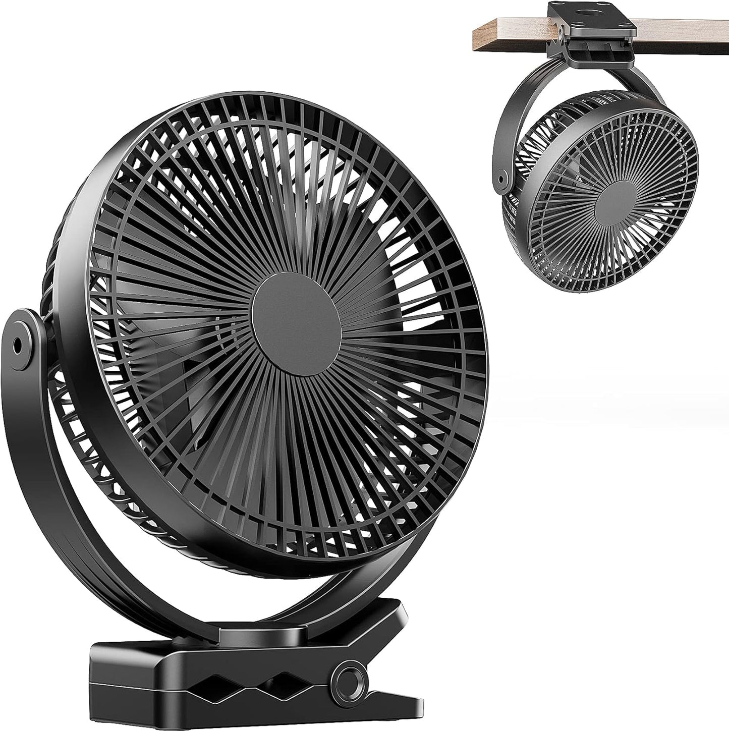 ATEngeus 8-Inch Rechargeable Clip-On Fan
