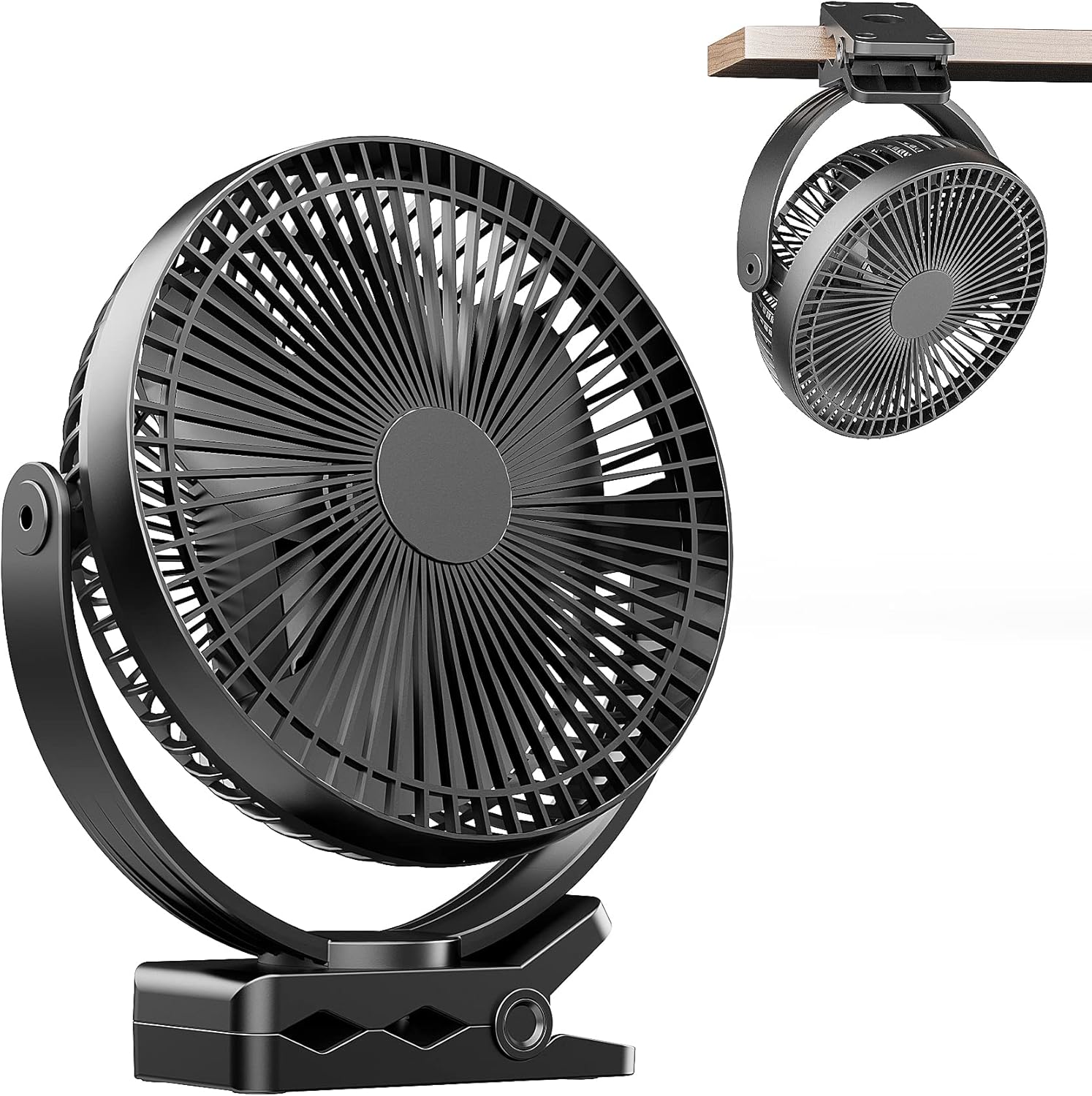 ATEngeus 8-Inch Rechargeable Clip-On Fan