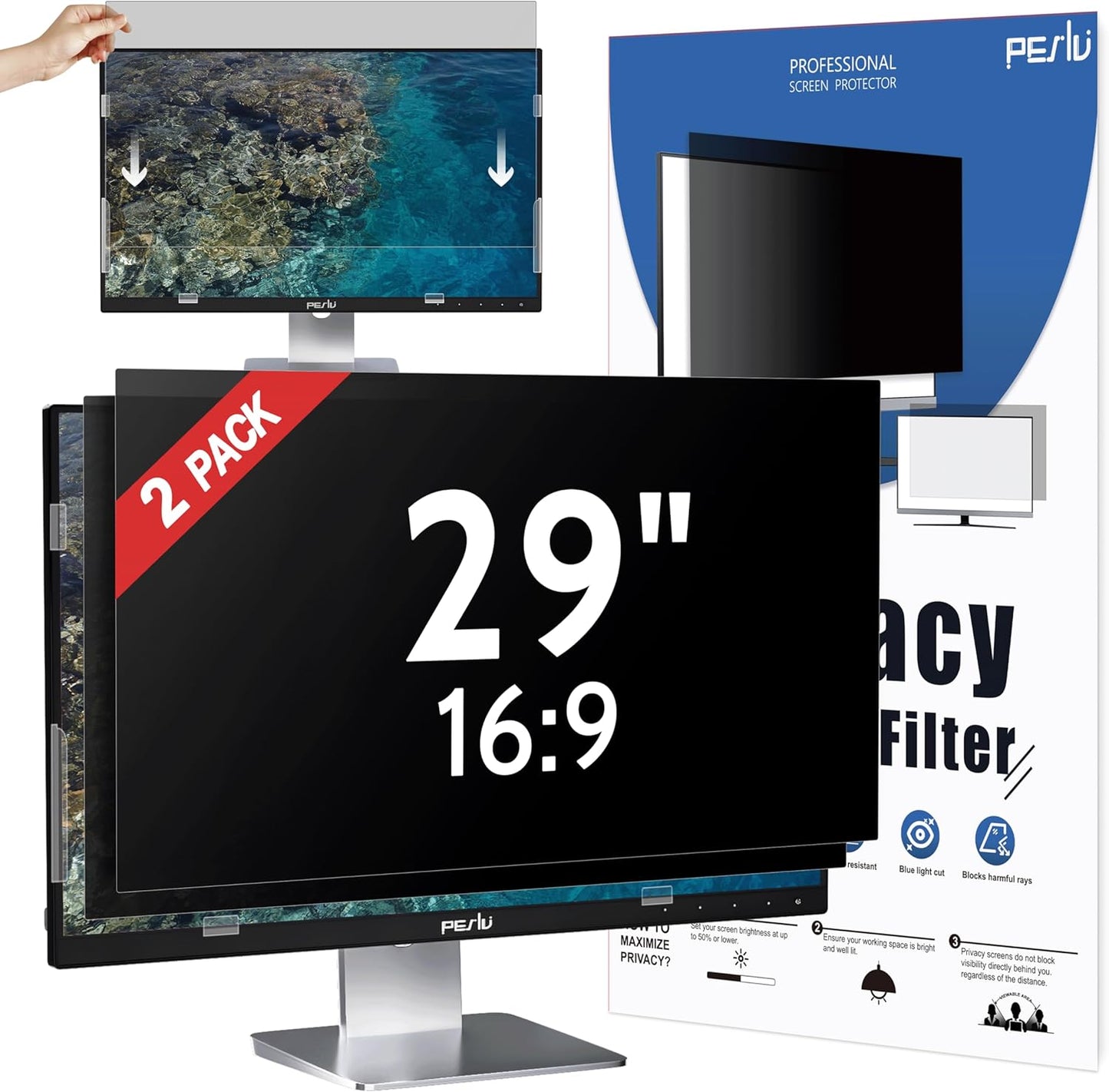29 Inch Privacy Screen for Computer Monitor - Eye Protection Filter