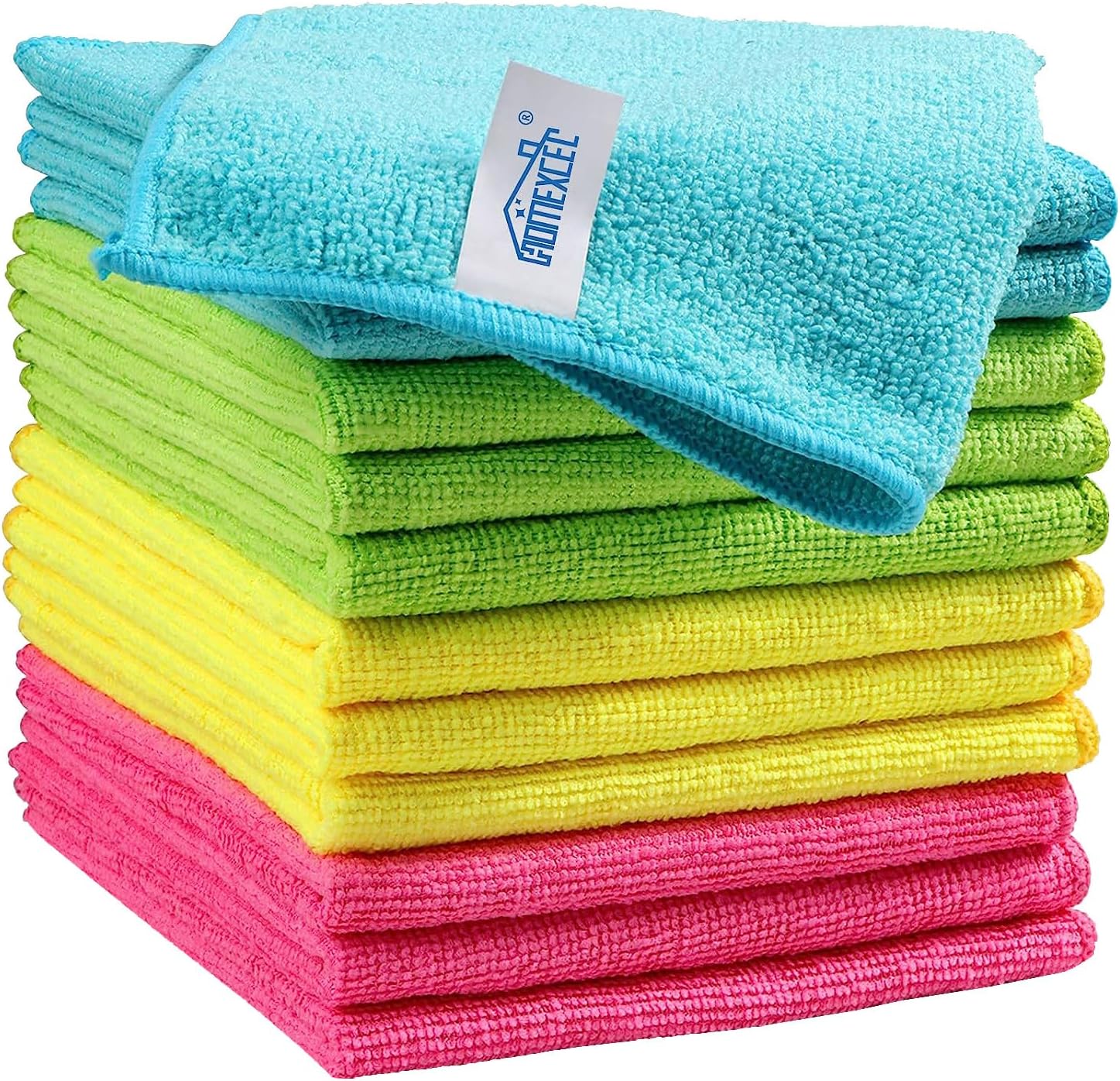 HOMEXCEL 12 Pack Microfiber Cleaning Cloths - 4 Color Assorted