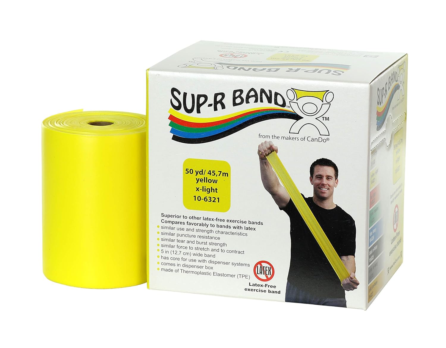 CanDo 10-6321 Sup-R Latex Free Exercise Band for Fitness