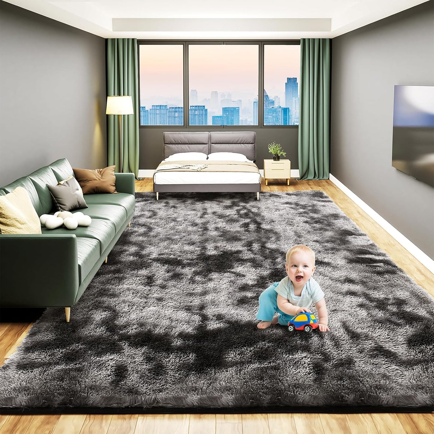 Large 8x10 Luxury Fluffy Shag Rugs for Cozy Living Room
