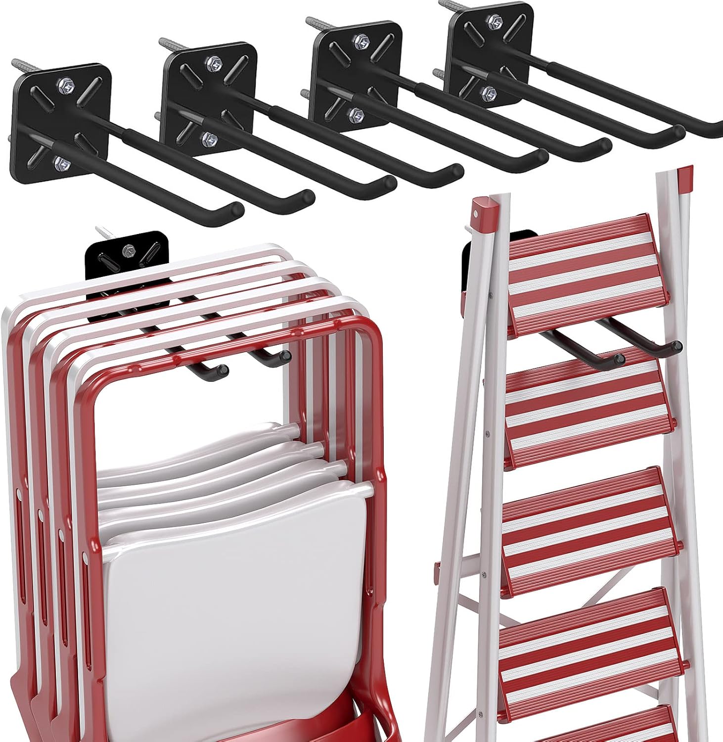 Heavy Duty Garage Hooks Set - Max 120lb Capacity!