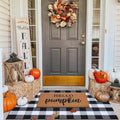 Fall Decor Doormat Combo Set - Coco Coir Welcome Mat + Buffalo Plaid