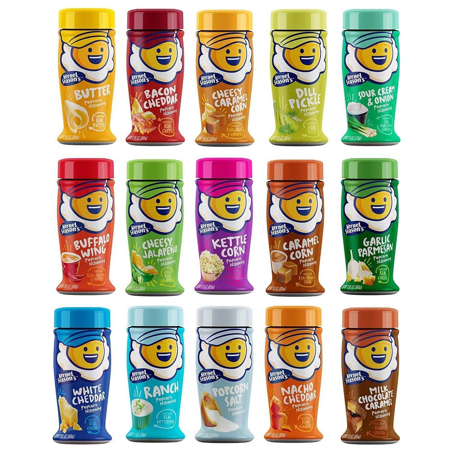 Kernel Seasons Popcorn Flavors Variety Pack of 15 Unique Tastes