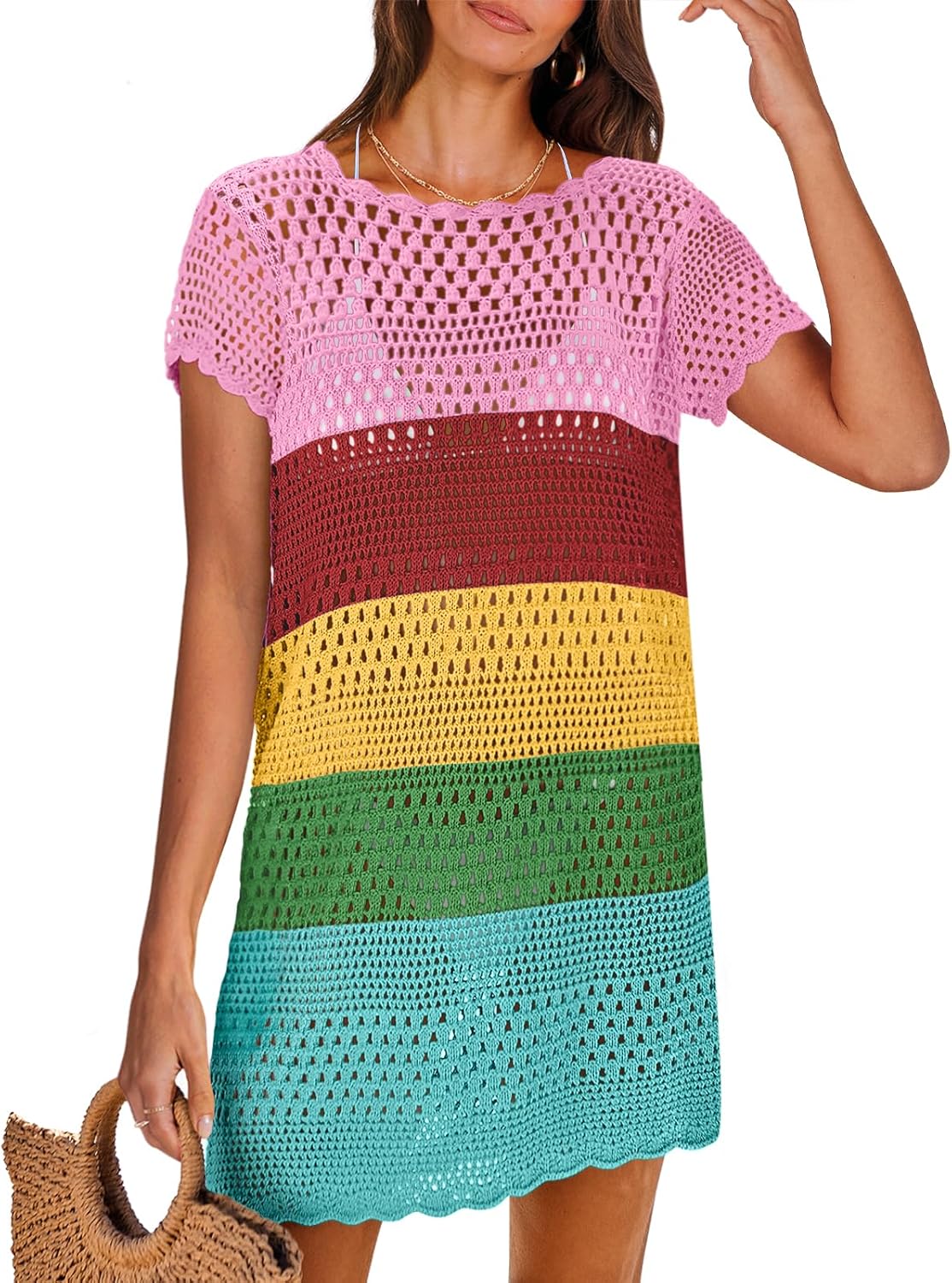 ANRABESS Crochet Bathing Suit Cover Up for Women Summer 2026