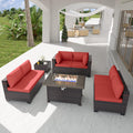 Kurapika 8 Piece Patio Furniture Set with 43in Propane Fire Pit
