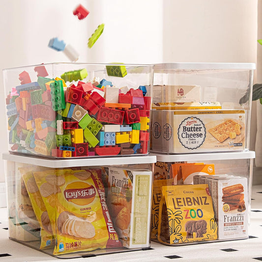 Clear Plastic Storage Bins with Lids for Organized Living Spaces