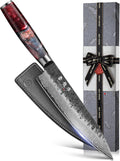 Japanese Chef Knife 8 in VG10 Damascus - Handcrafted Balance