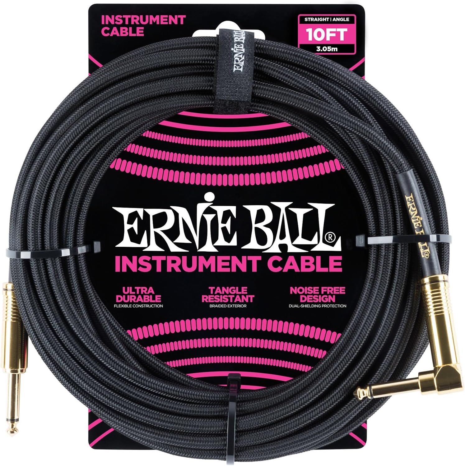 Ernie Ball 10ft Braided Cable: Reliable Connectivity