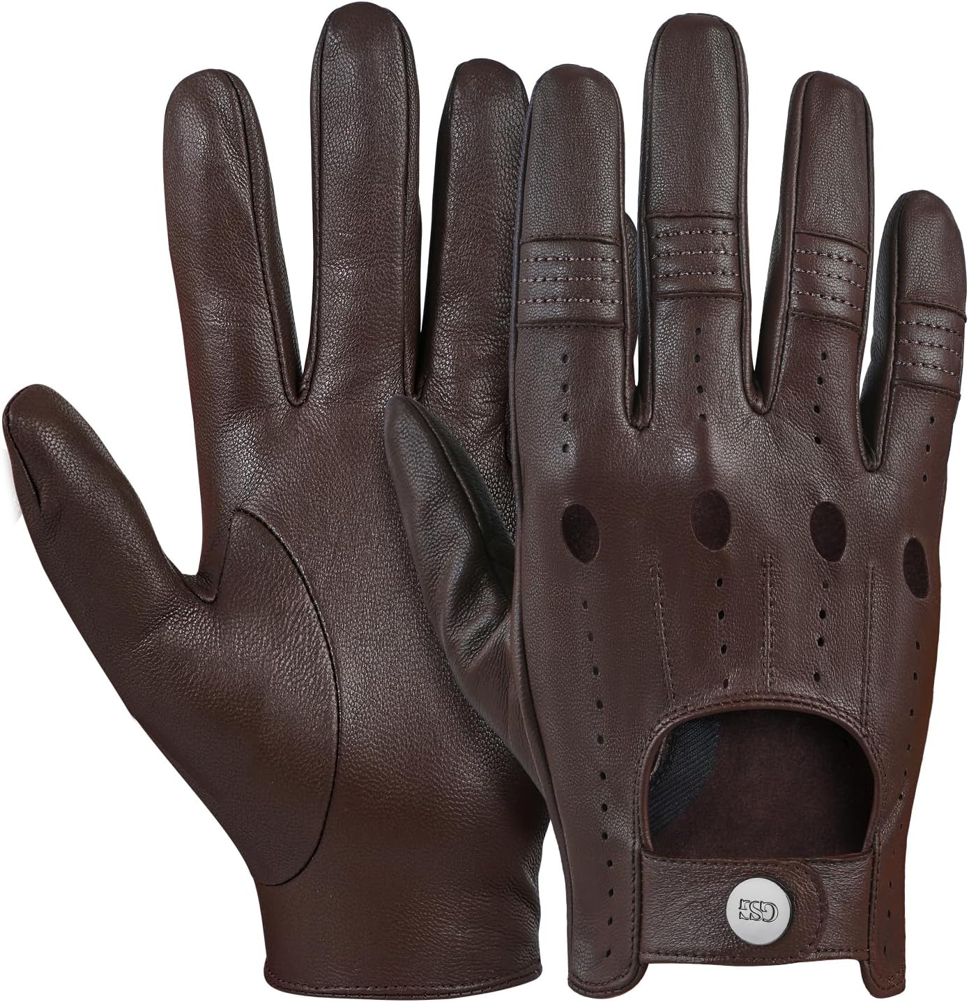 GSG Men Genuine Leather Gloves for Driving and Cycling Comfort