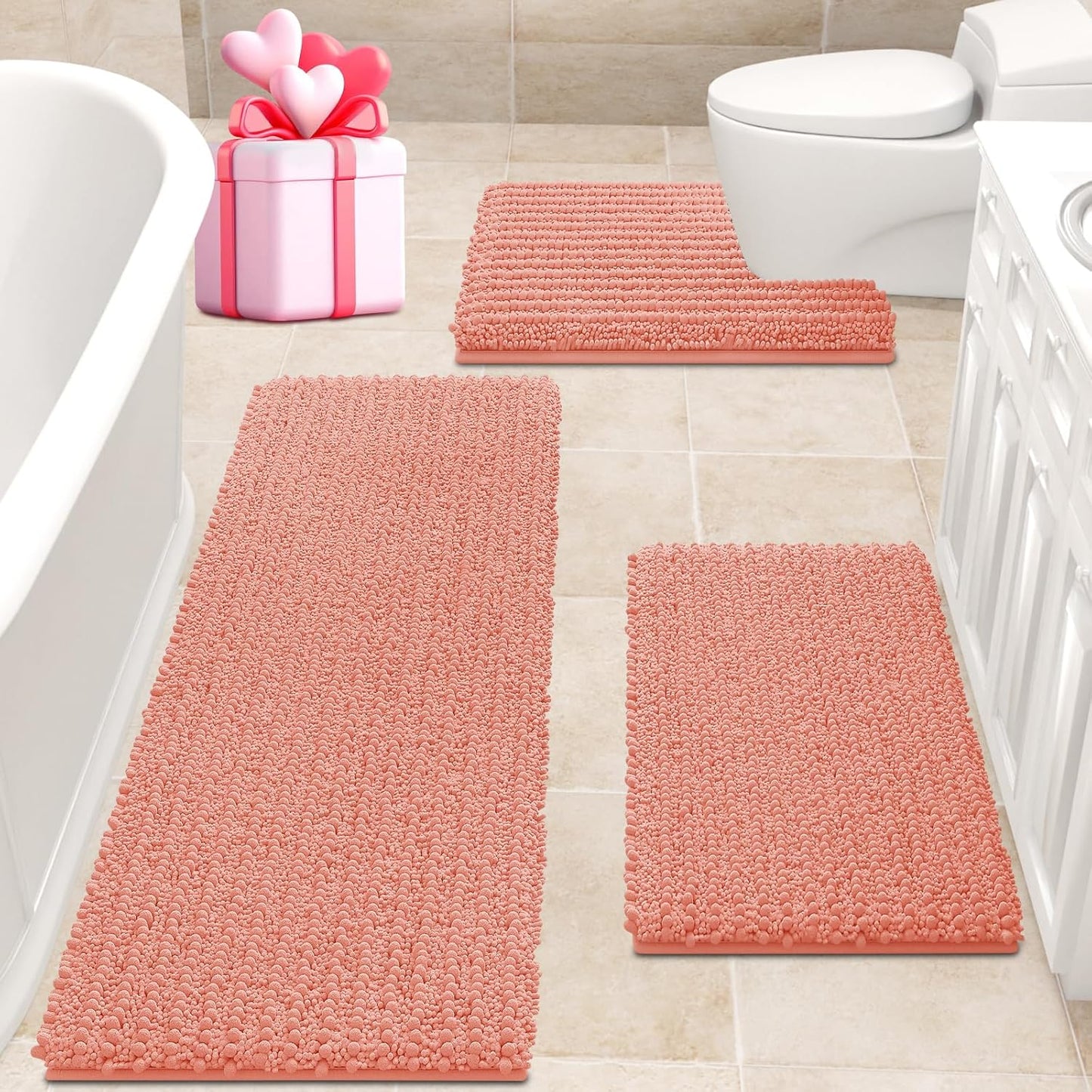 Upgrade Extra Large Coral Bathroom Rug Set for Ultimate Comfort