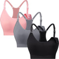 Sports Nursing Bra 3 Pack for Breastfeeding Support - Wirefree Comfort