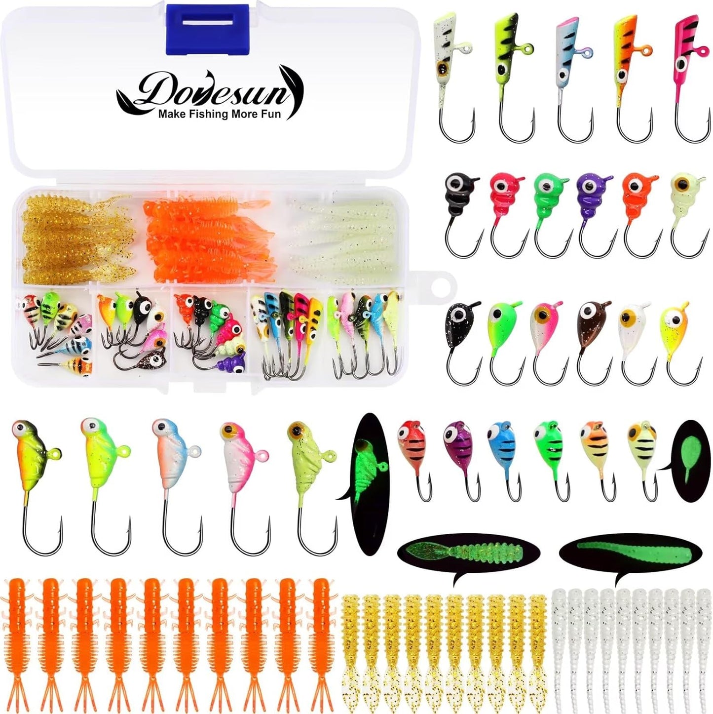 Dovesun Ice Fishing Lures Set - Catch More Walleye & Crappie!