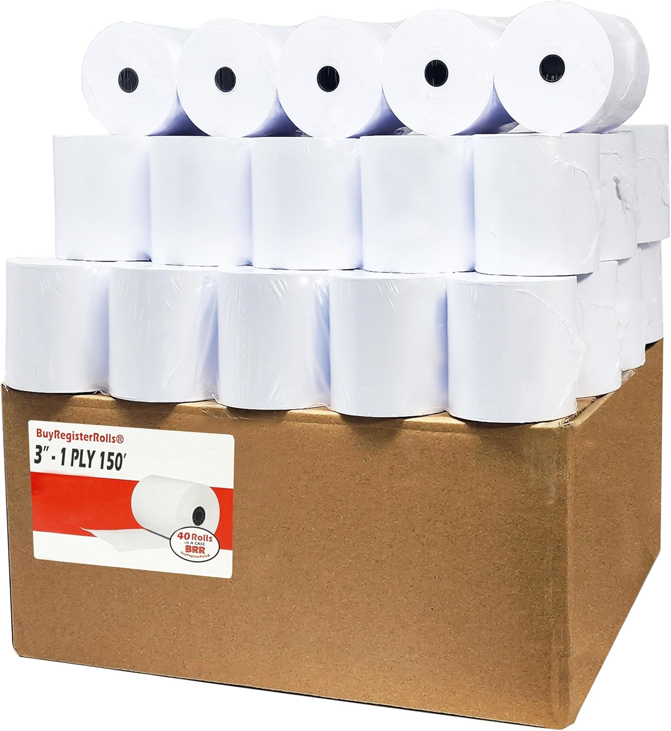 3in x 150ft Kitchen Printer Paper Rolls for POS Systems - 40 Rolls