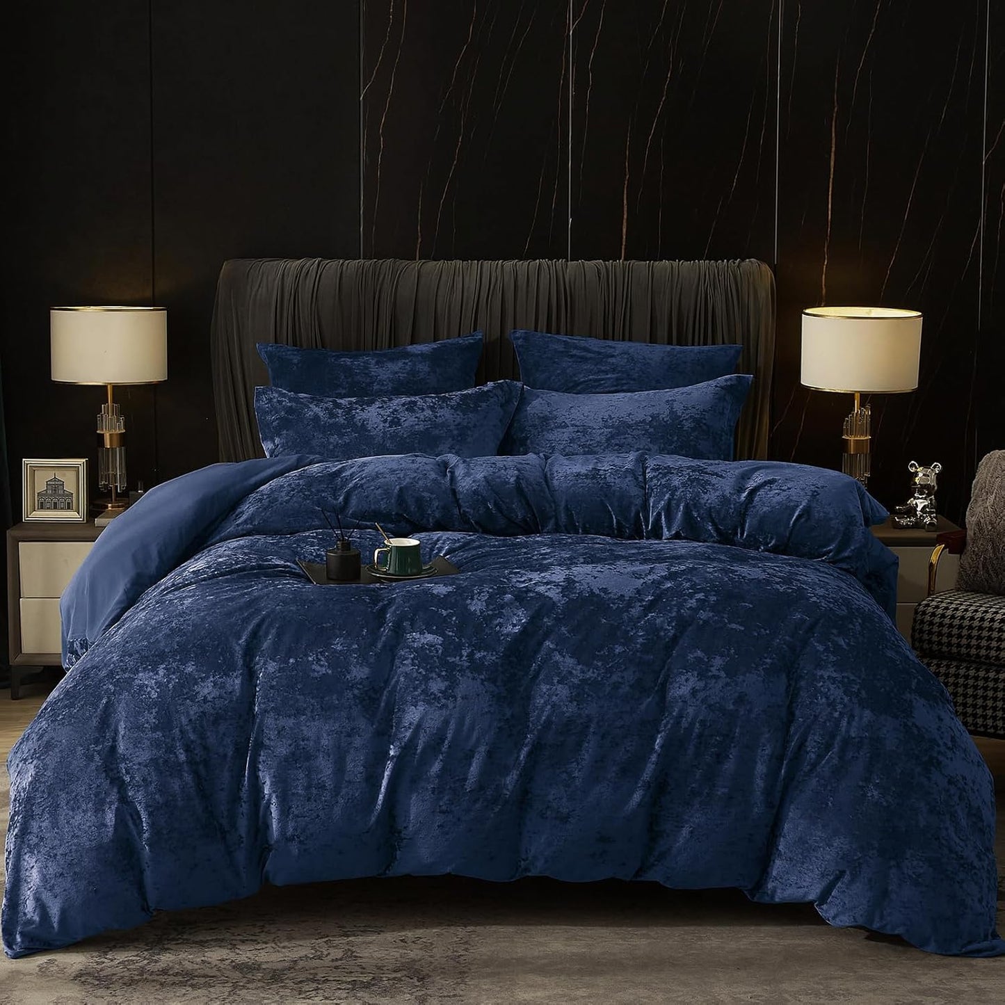 PHF Truly Velvet Duvet Cover Set California King Size for Luxury