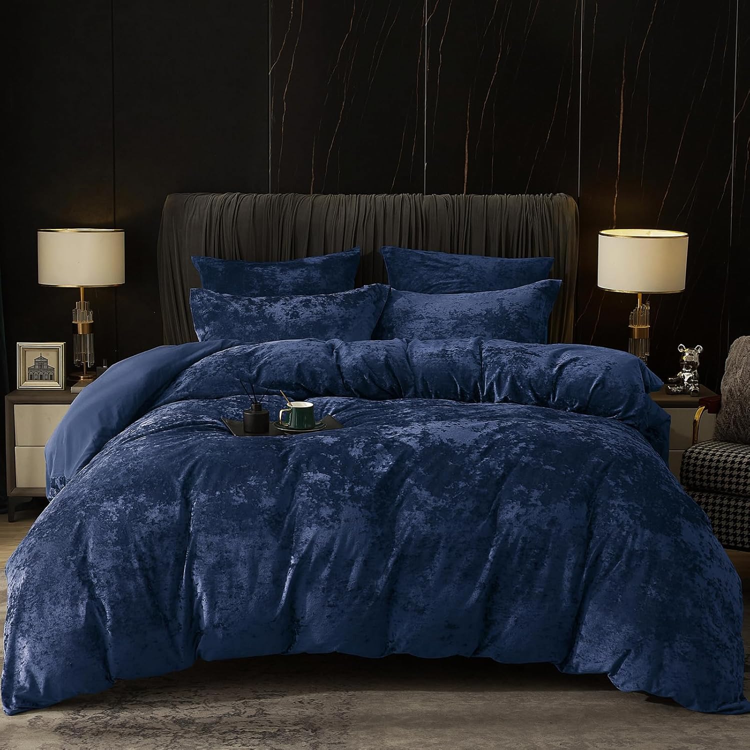 PHF Truly Velvet Duvet Cover Set California King Size for Luxury