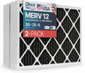 BNX TruFilter 20x25x5 MERV 12 Activated Carbon Air Filter - 2-Pack