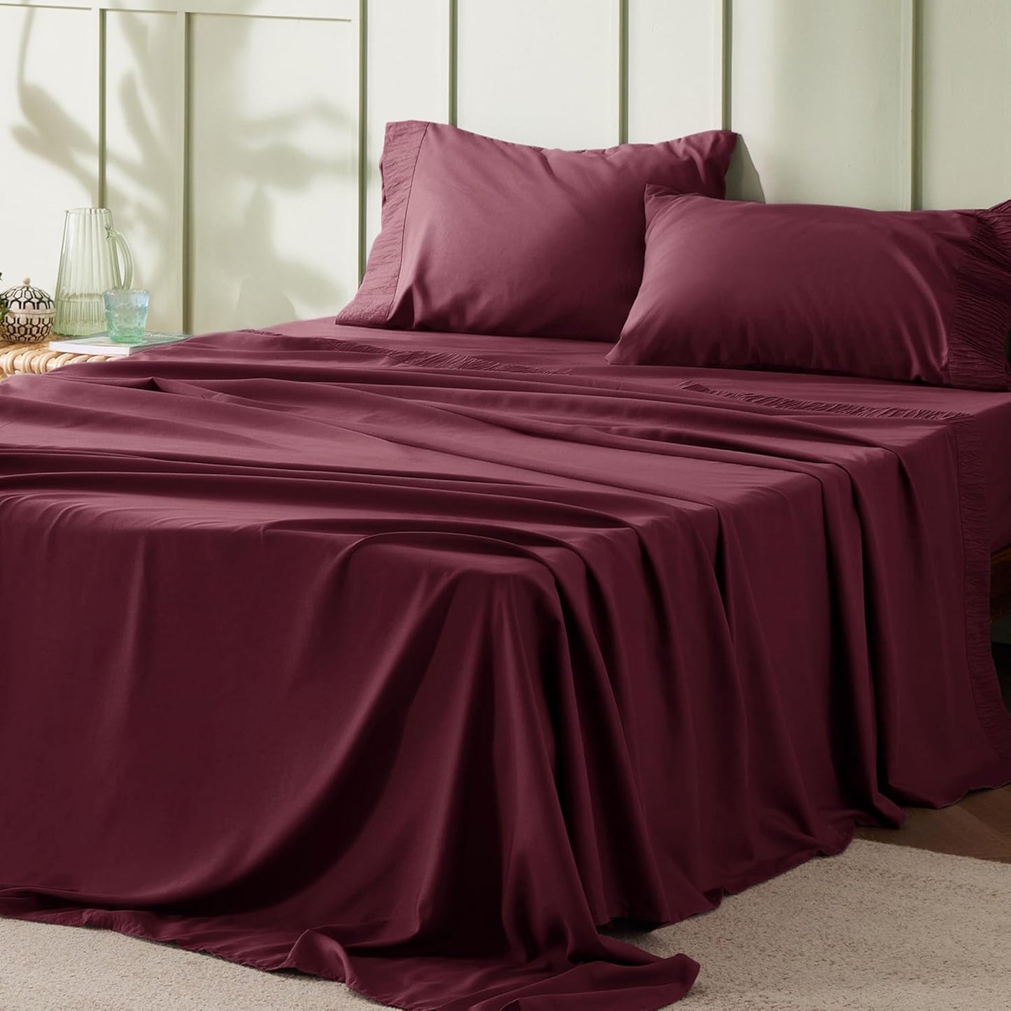 Bedsure Queen Sheet Set - Luxurious Soft Cooling Sheets