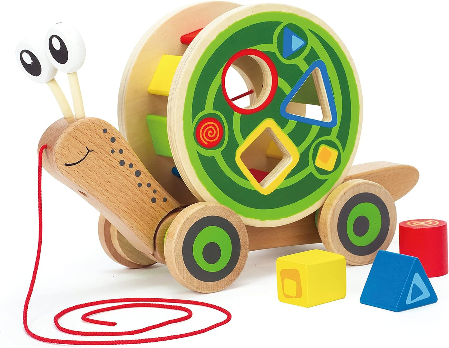 Hape Walk-A-Long Snail Pull Toy for Learning and Fun