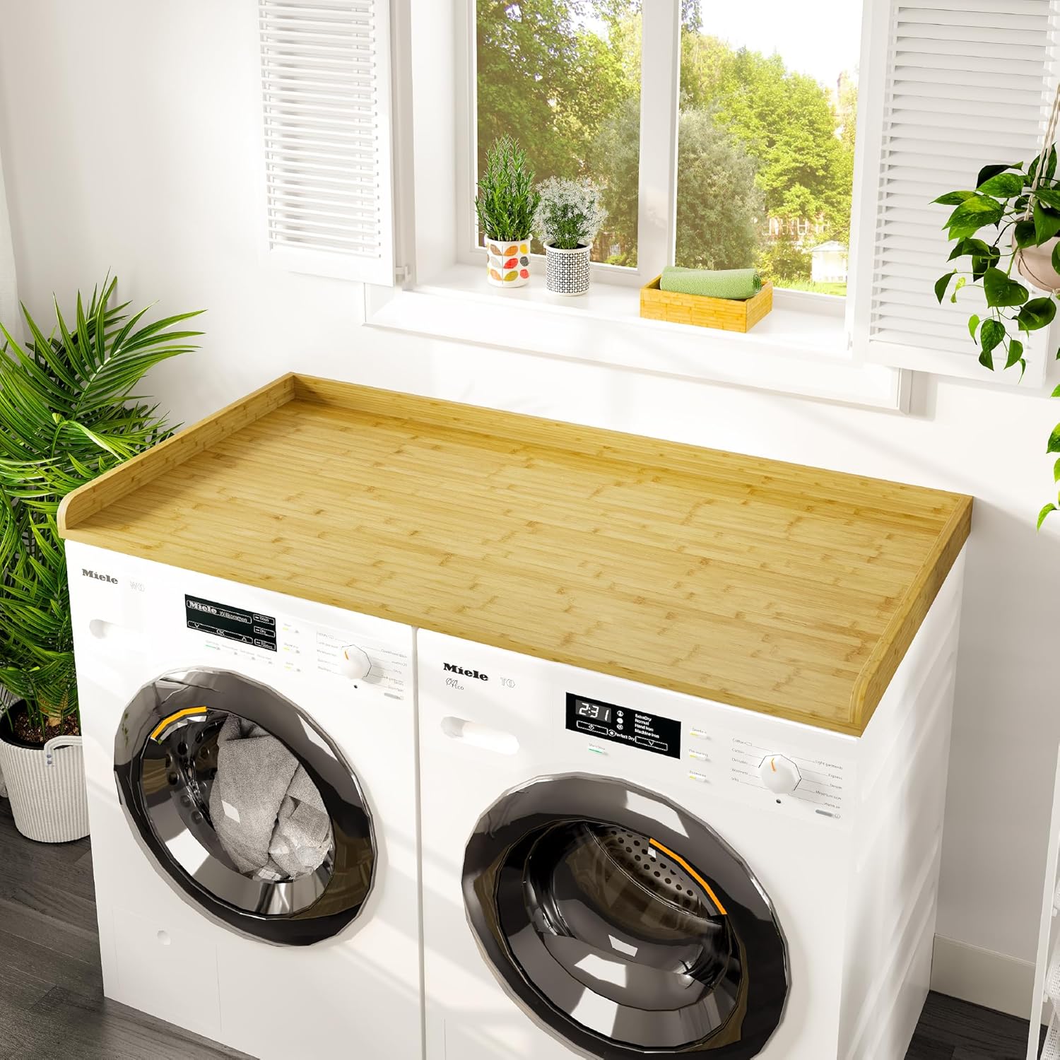 Bamboo Laundry Countertop for Organized Wash Day - Avana